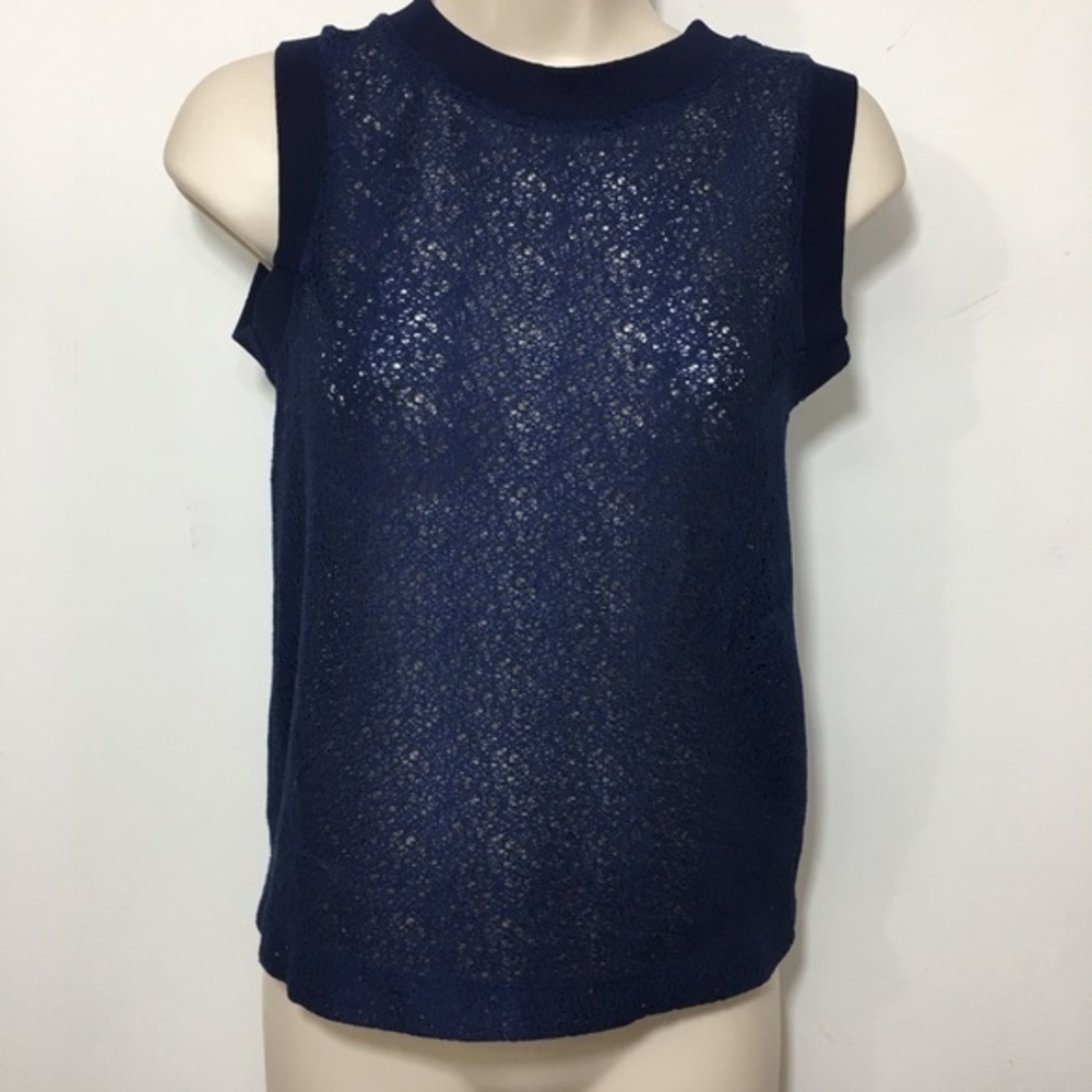Beckley mesh sheer sleeveless blouse sweater vest